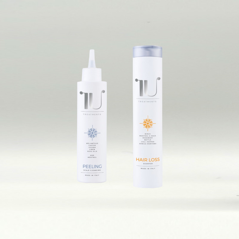 Zestaw przeciw wypadaniu włosów - peeling trychologiczny i szampon Hair Loss Carisma Professional